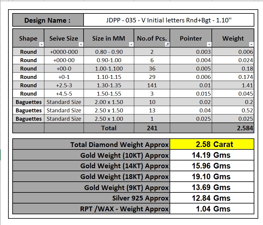 Custom Initial V Letter Diamond Pendant AtoZ Alphabet Necklace 3D print model_19