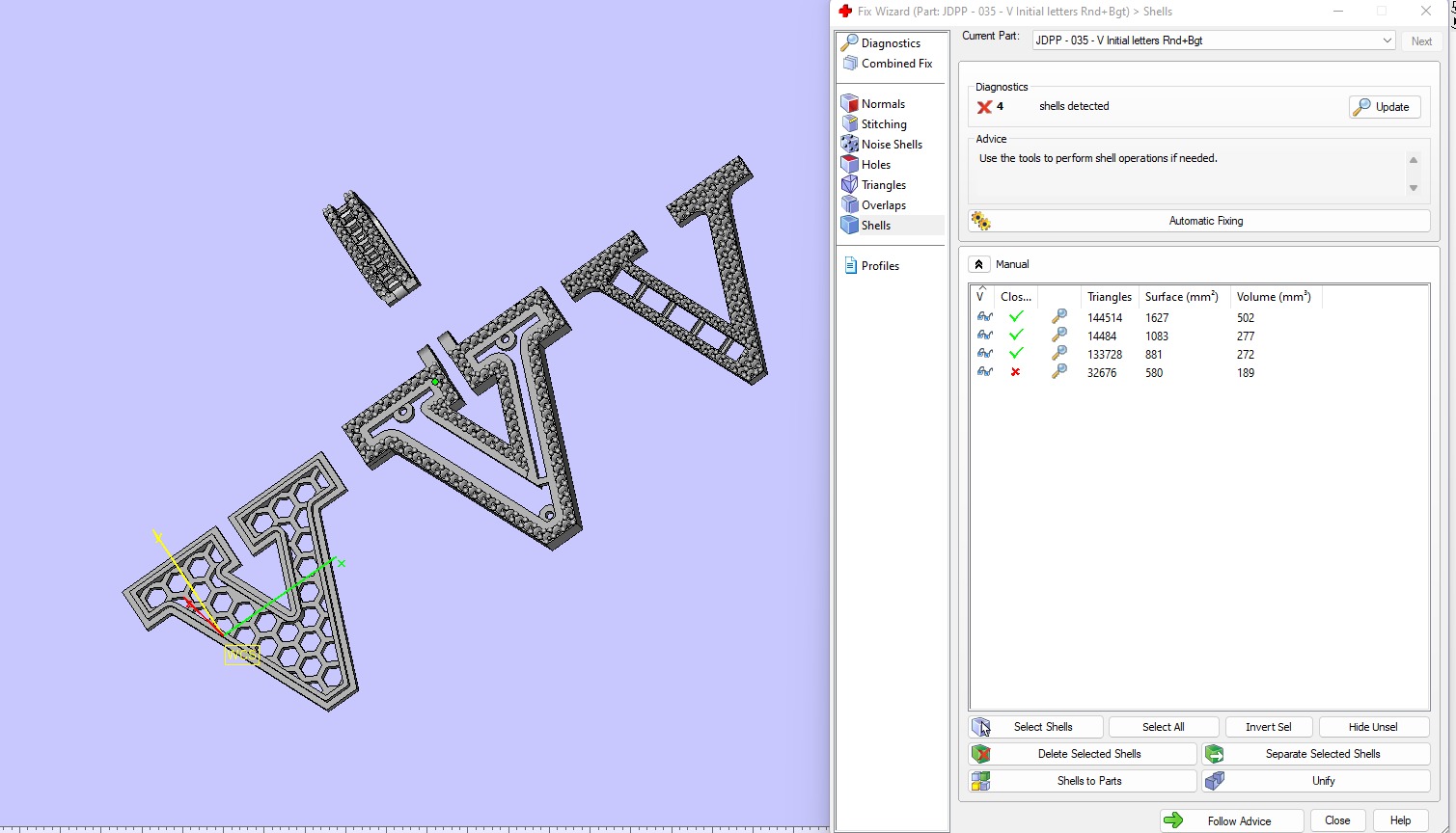 Custom Initial V Letter Diamond Pendant AtoZ Alphabet Necklace 3D print model_20