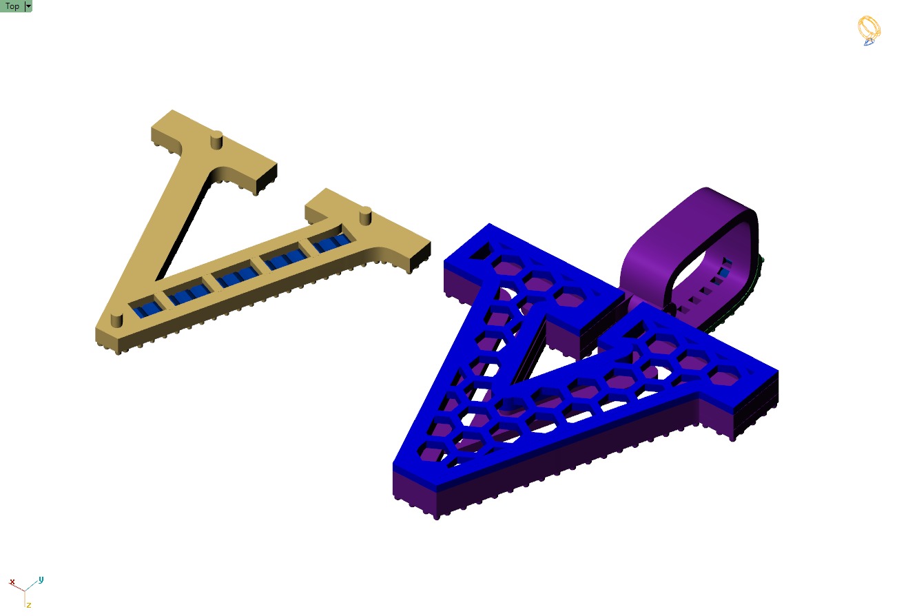 Custom Initial V Letter Diamond Pendant AtoZ Alphabet Necklace 3D print model_10