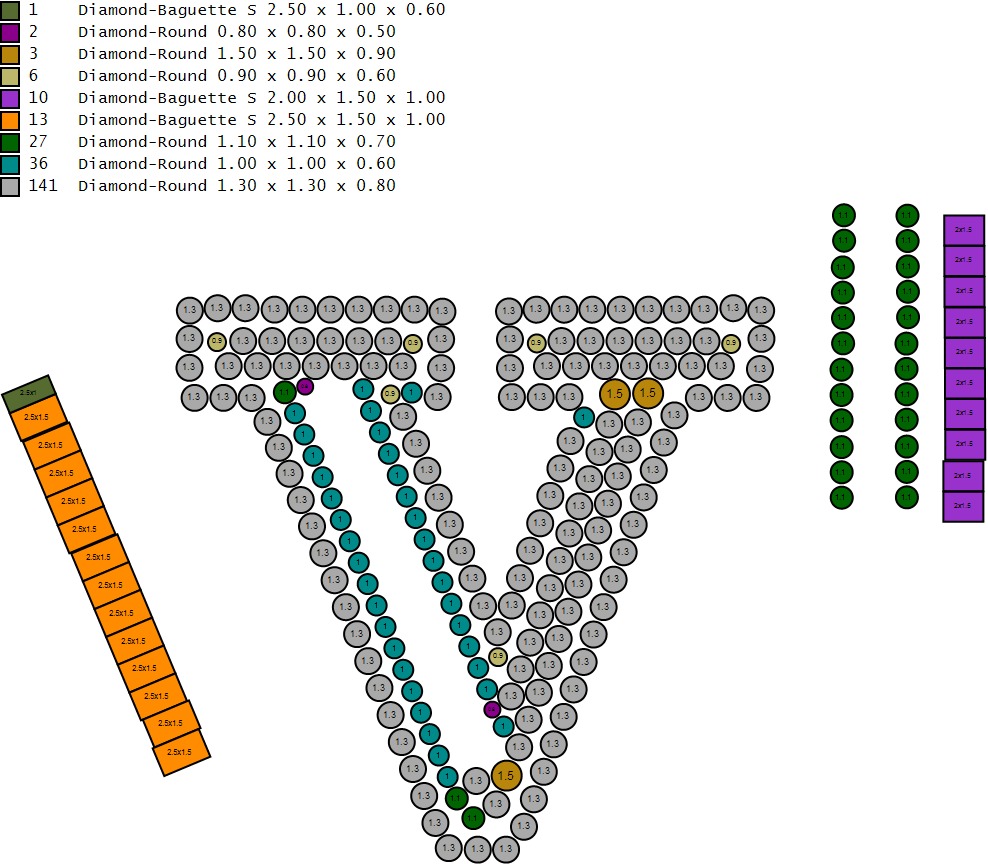 Custom Initial V Letter Diamond Pendant AtoZ Alphabet Necklace 3D print model_18