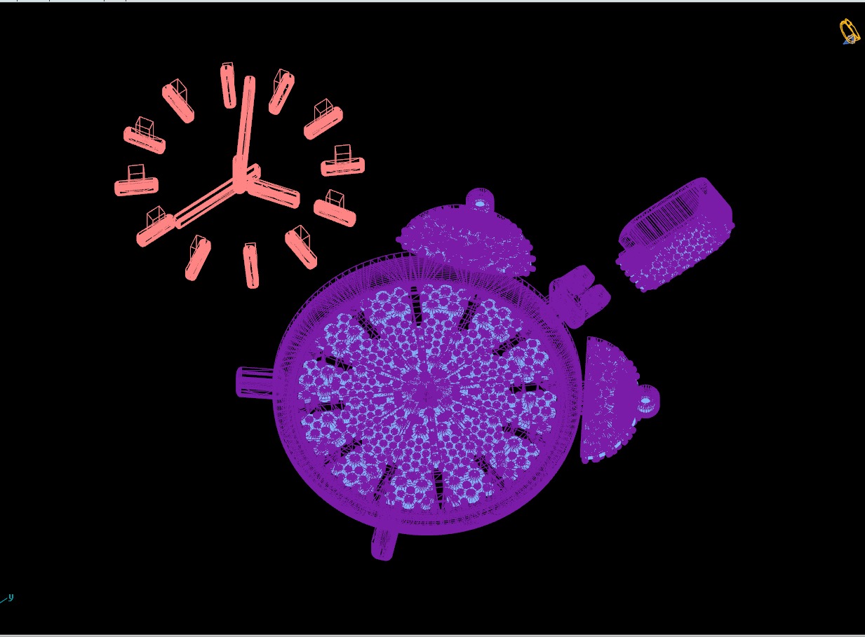 Custom Alarm Clock Emoji Diamond Pendant - Clock Pendant 3D print model_14