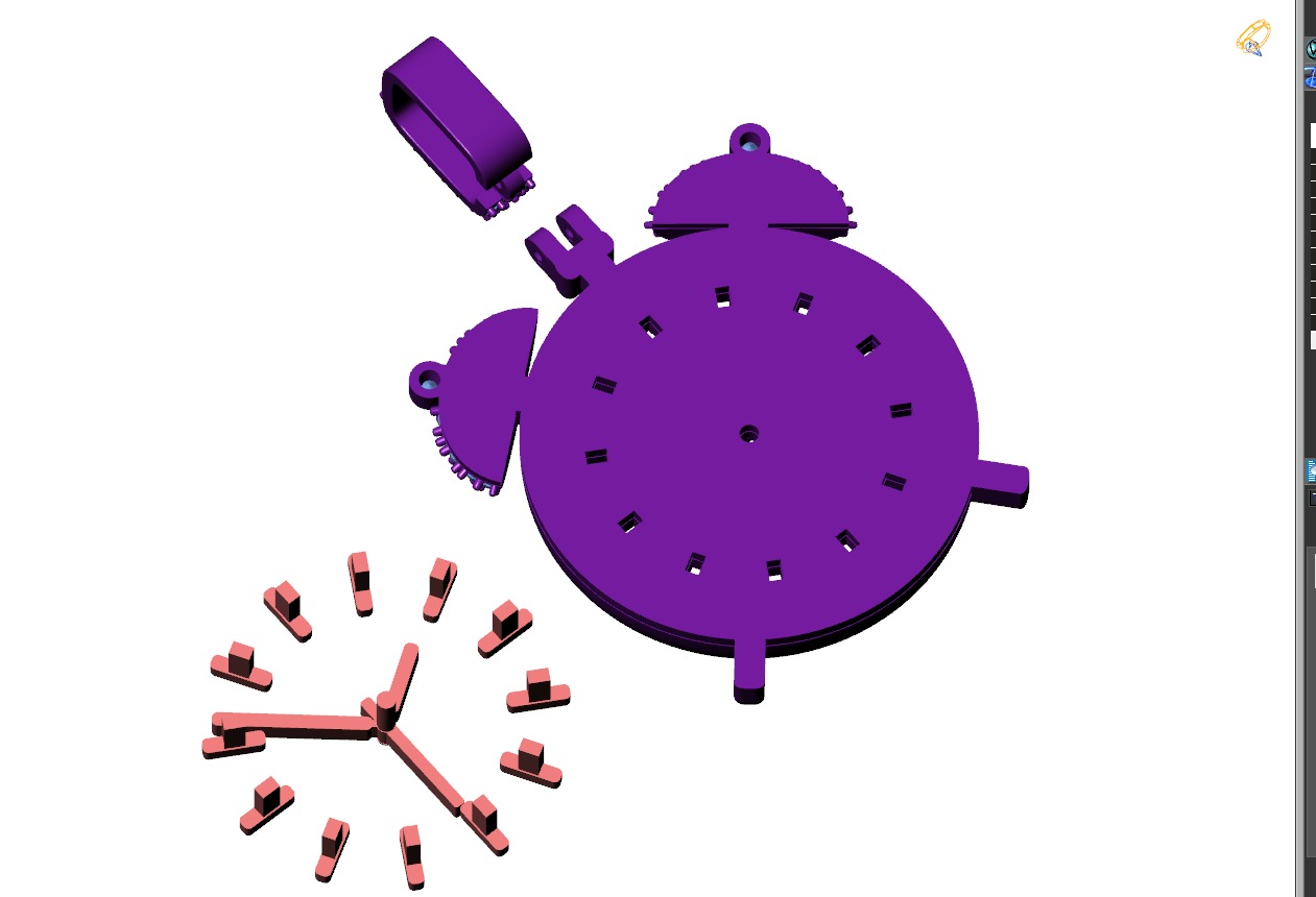 Custom Alarm Clock Emoji Diamond Pendant - Clock Pendant 3D print model_11