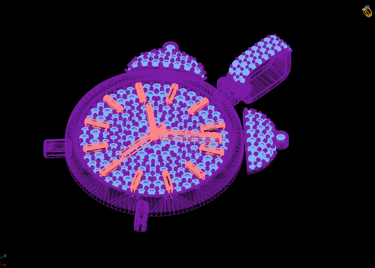 Custom Alarm Clock Emoji Diamond Pendant - Clock Pendant 3D print model_13