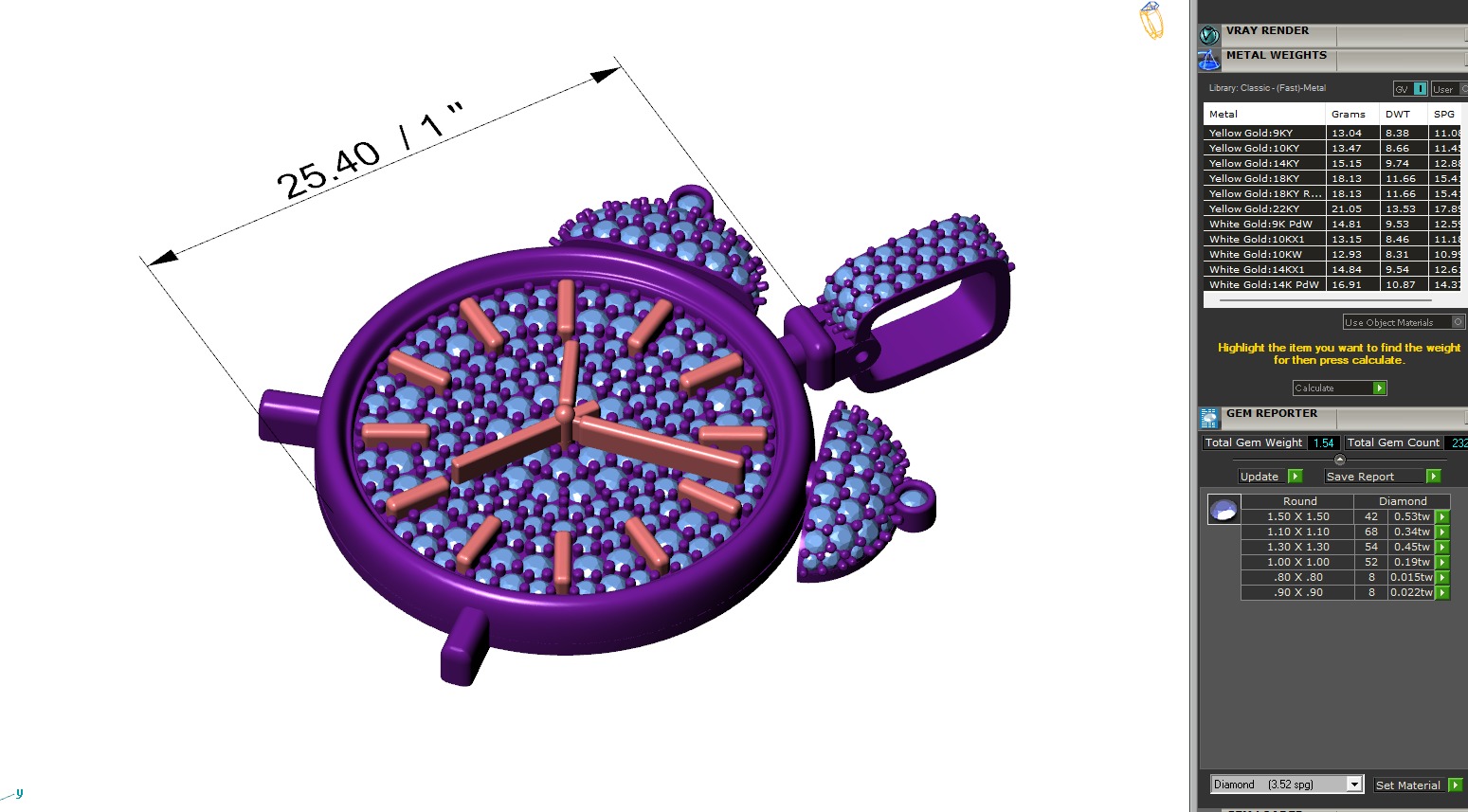 Custom Alarm Clock Emoji Diamond Pendant - Clock Pendant 3D print model_6