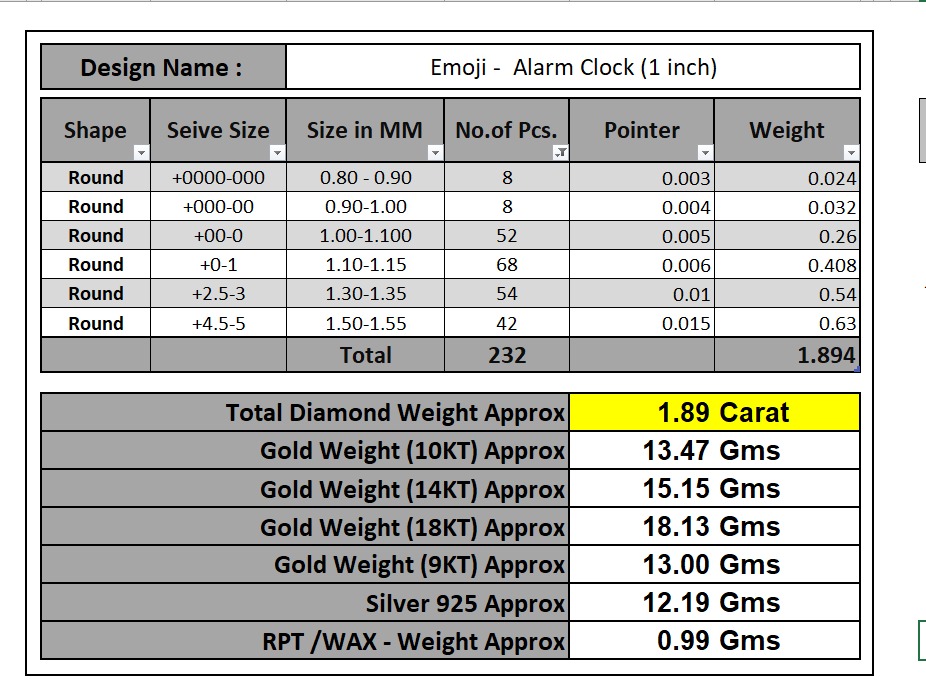 Custom Alarm Clock Emoji Diamond Pendant - Clock Pendant 3D print model_18