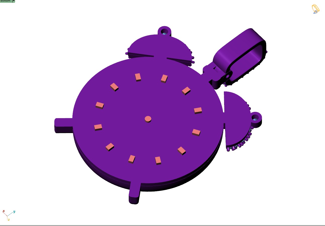 Custom Alarm Clock Emoji Diamond Pendant - Clock Pendant 3D print model_16