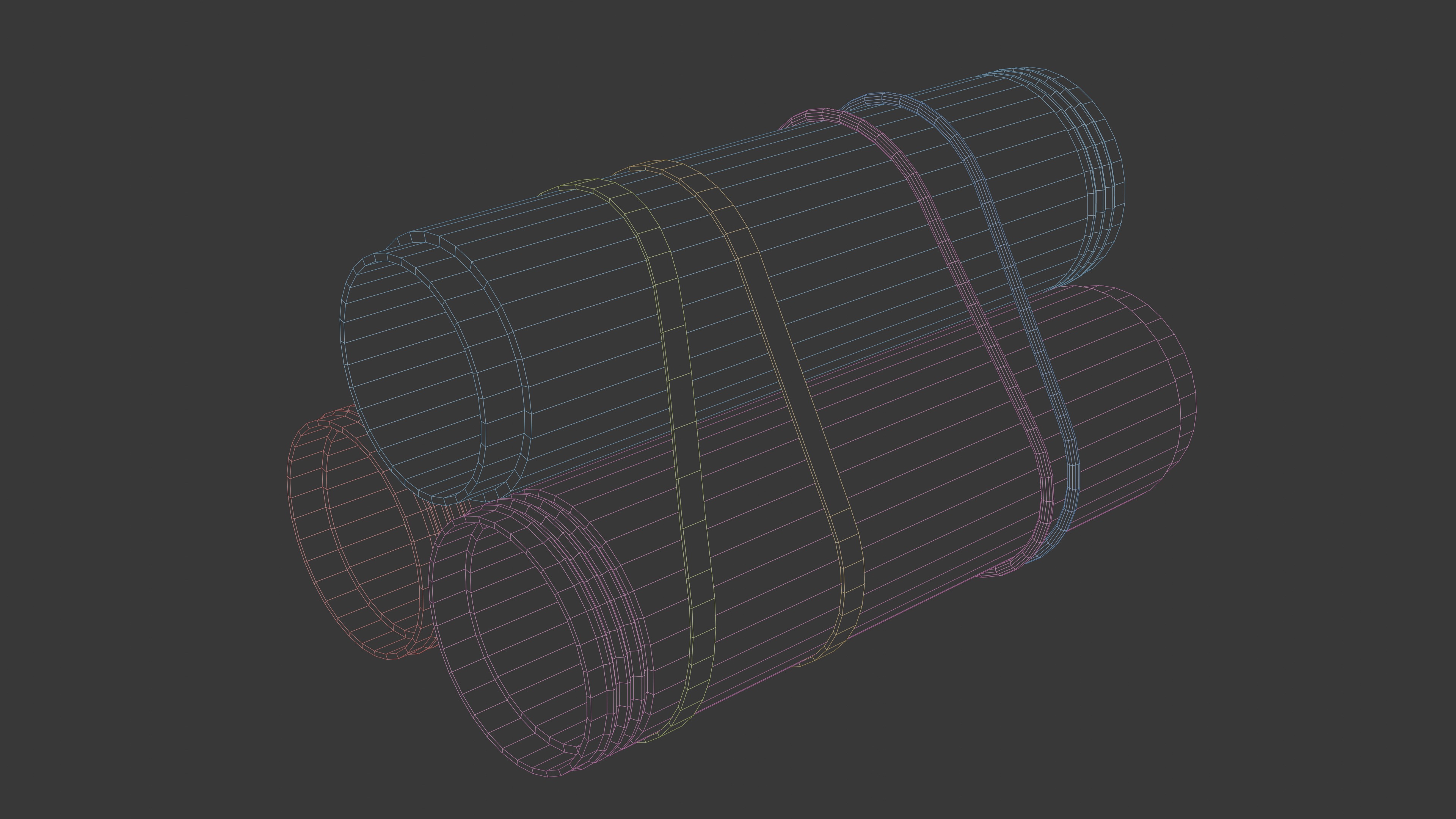 Modular Concrete Pipe Set Low-poly 3D model_8