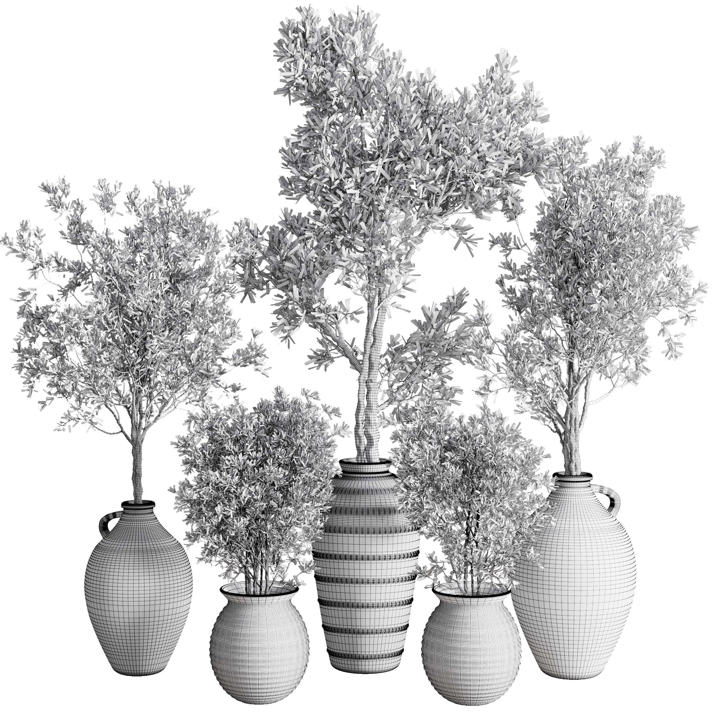 Olive tree in an old earthenware vase  - Indoor plant set 553 3D model_6