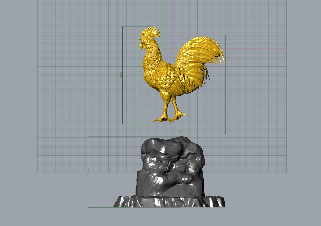 Rooster Statue 3D Print model 3D print model_24