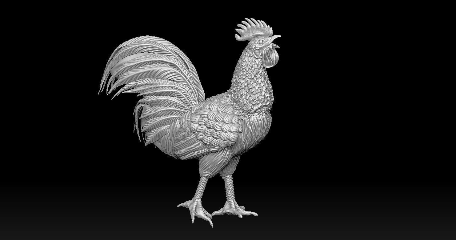 Rooster Statue 3D Print model 3D print model_19