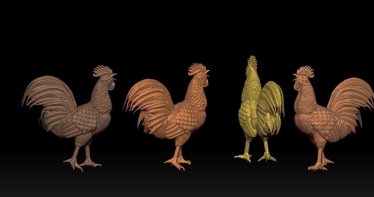 Rooster Statue 3D Print model 3D print model_6
