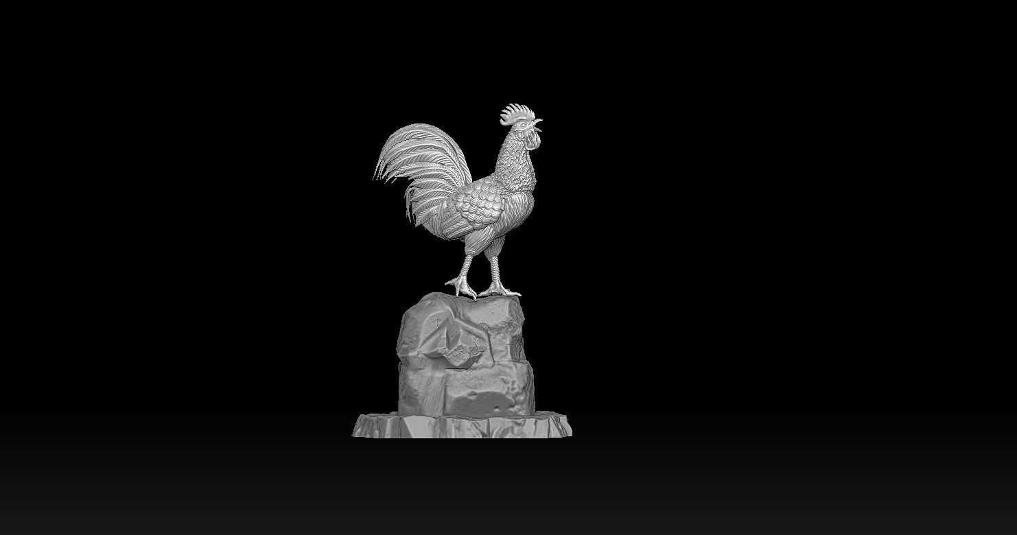 Rooster Statue 3D Print model 3D print model_5