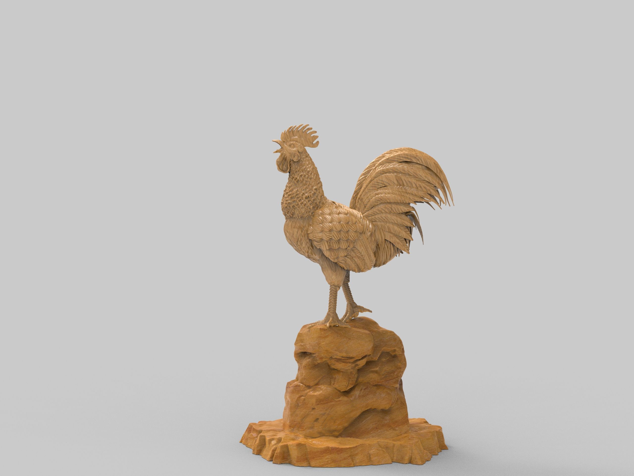 Rooster Statue 3D Print model 3D print model_42