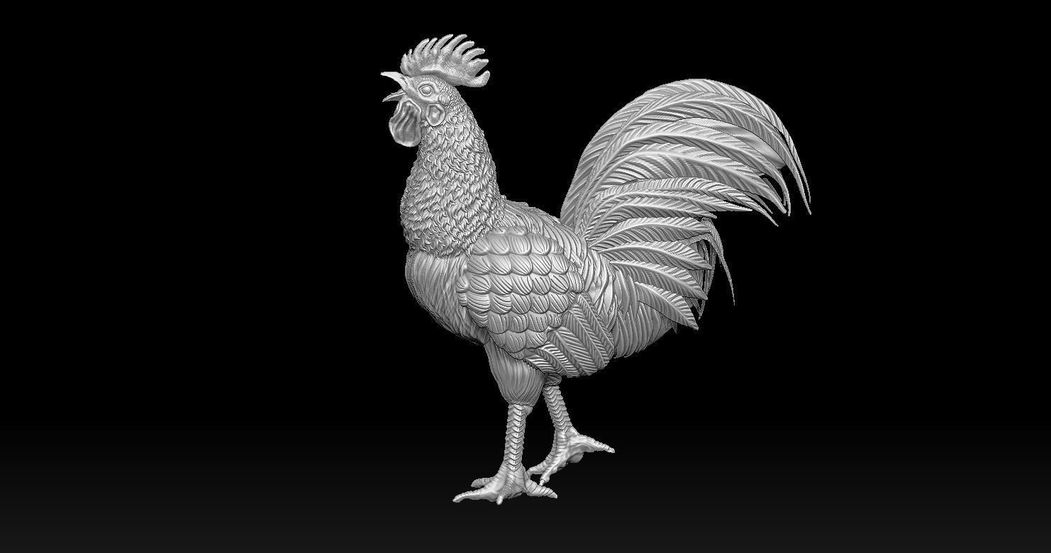 Rooster Statue 3D Print model 3D print model_20