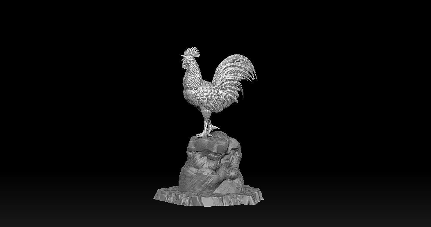 Rooster Statue 3D Print model 3D print model_16