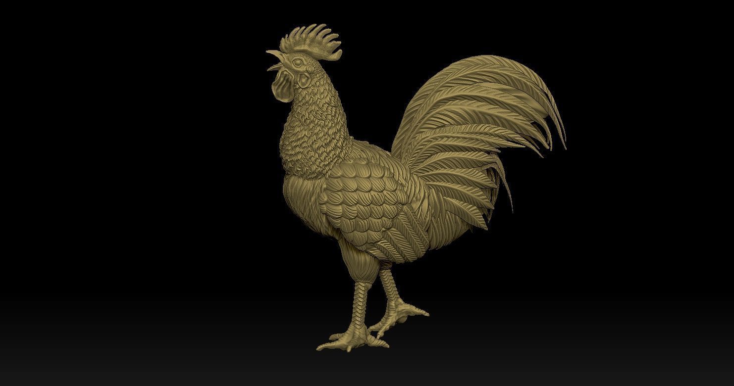 Rooster Statue 3D Print model 3D print model_23