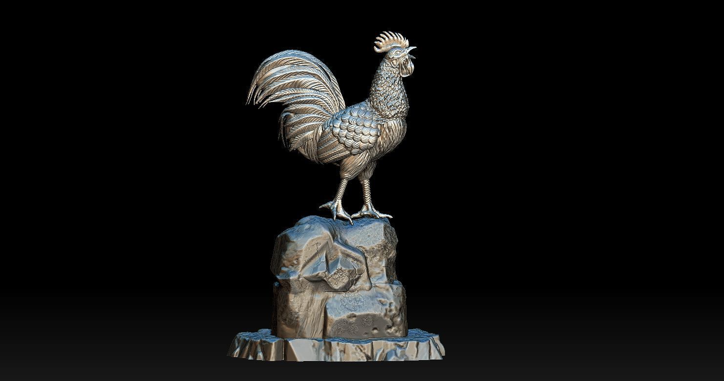 Rooster Statue 3D Print model 3D print model_13
