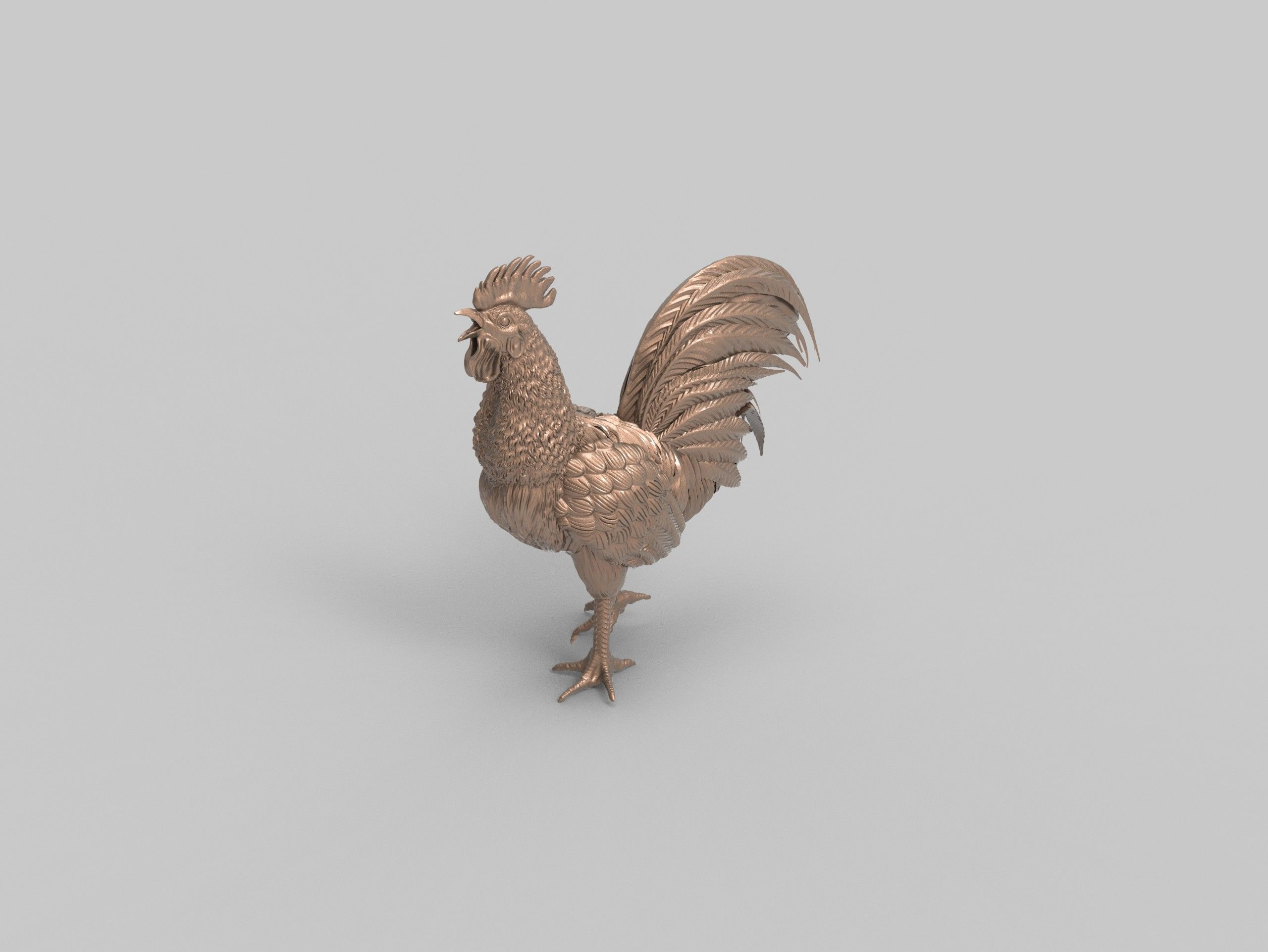 Rooster Statue 3D Print model 3D print model_21
