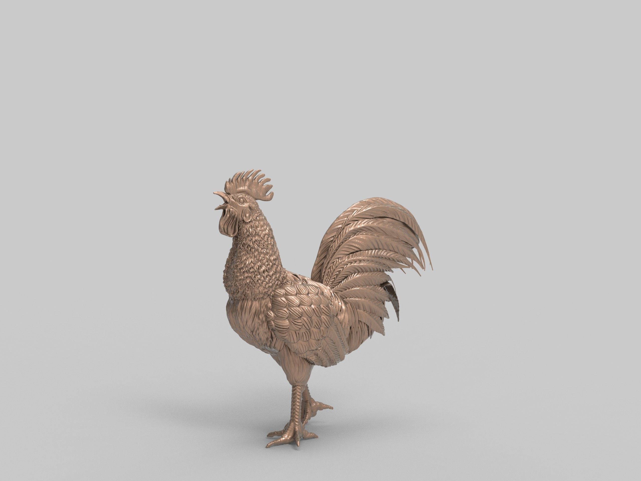 Rooster Statue 3D Print model 3D print model_31