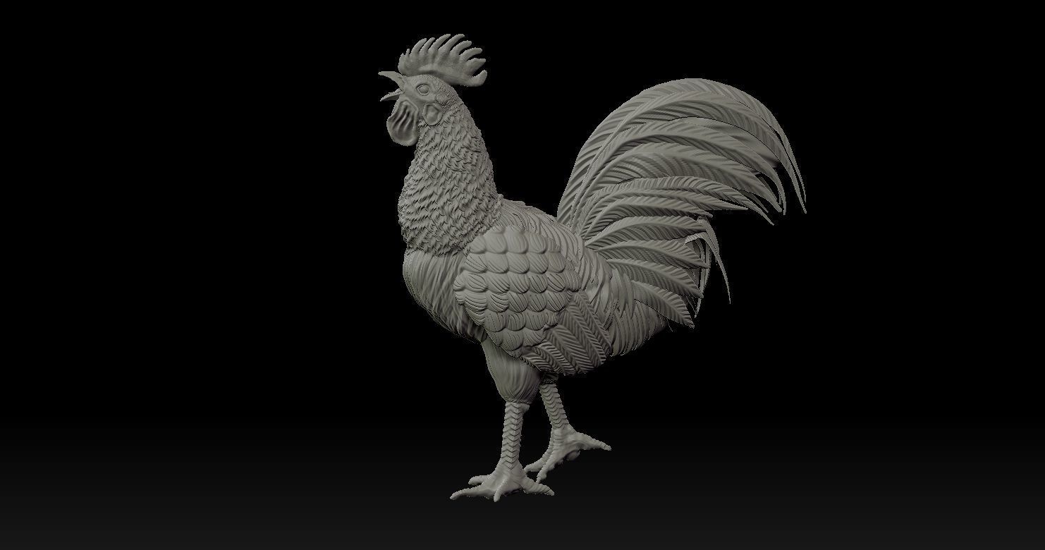 Rooster Statue 3D Print model 3D print model_22