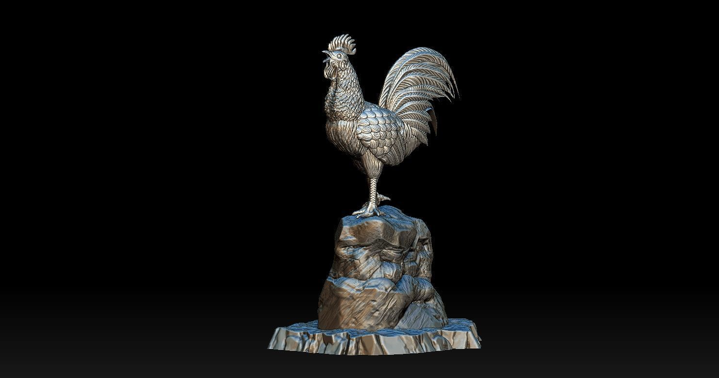 Rooster Statue 3D Print model 3D print model_14