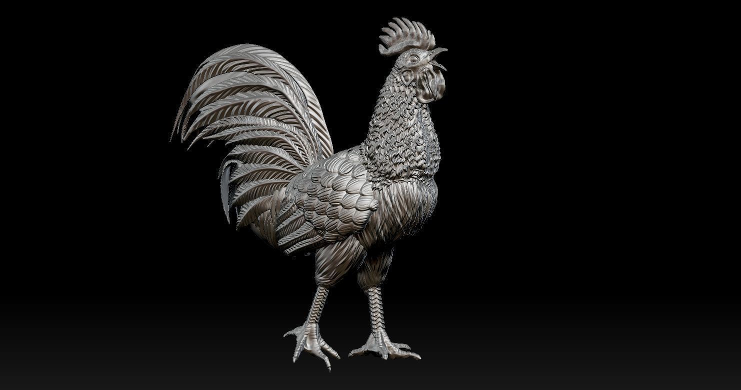 Rooster Statue 3D Print model 3D print model_10
