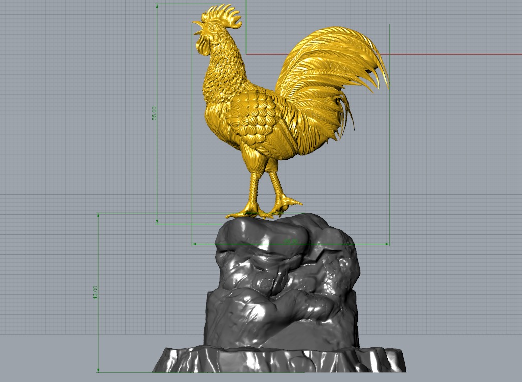 Rooster Statue 3D Print model 3D print model_28