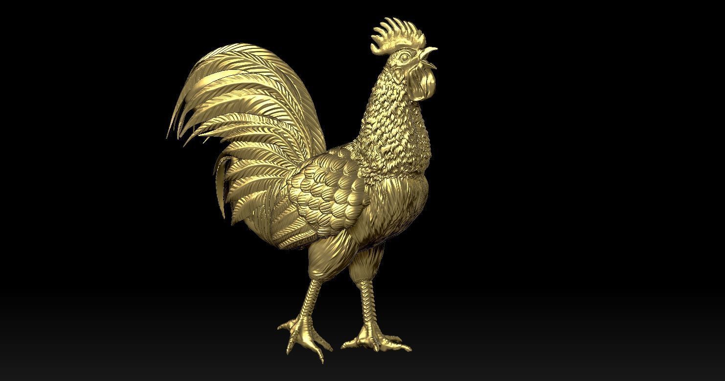 Rooster Statue 3D Print model 3D print model_11