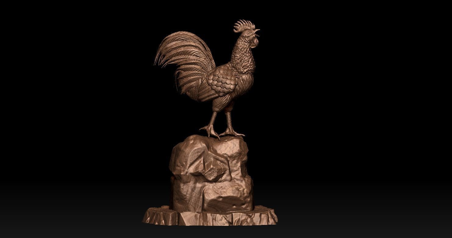 Rooster Statue 3D Print model 3D print model_15
