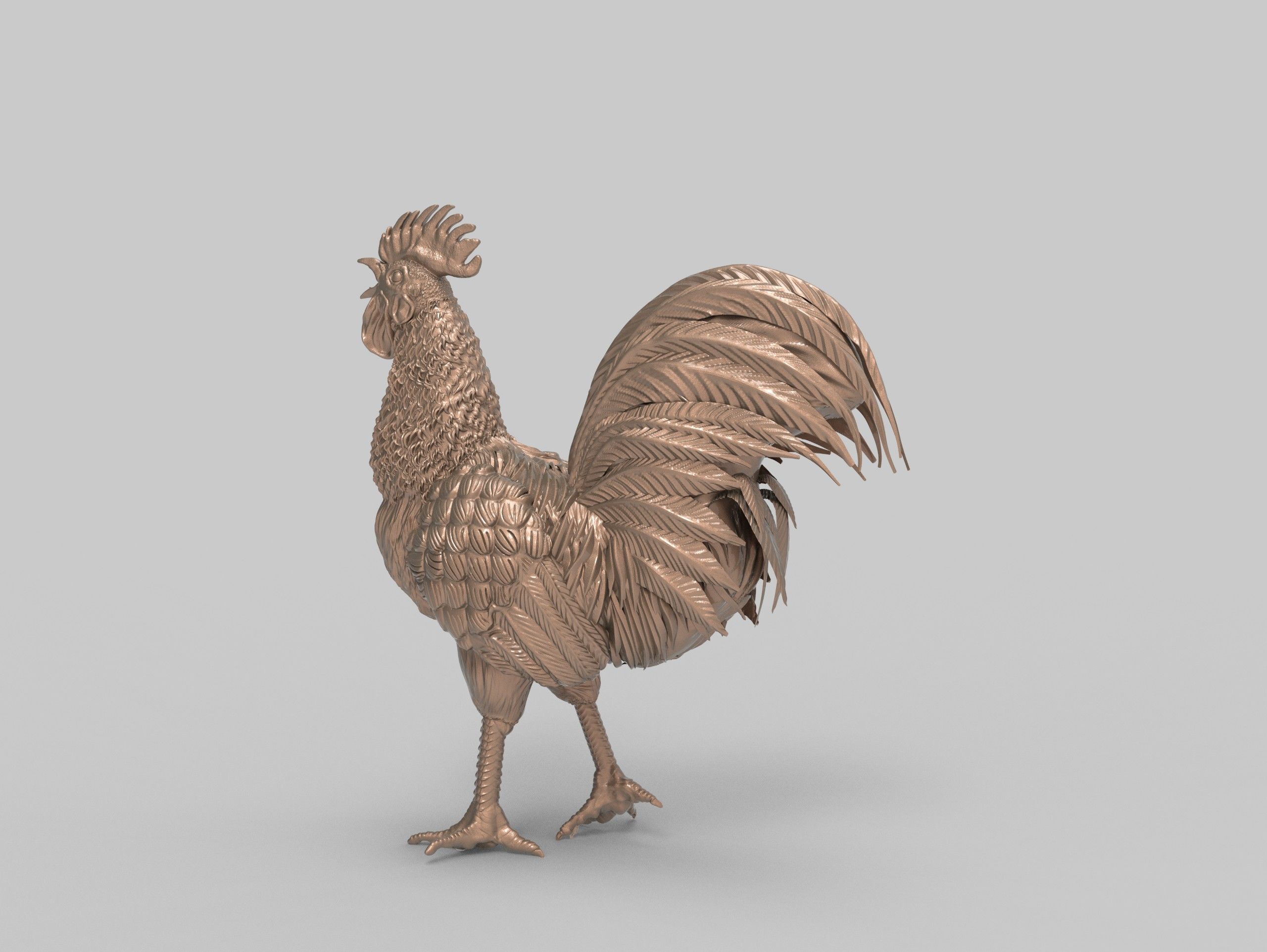 Rooster Statue 3D Print model 3D print model_34