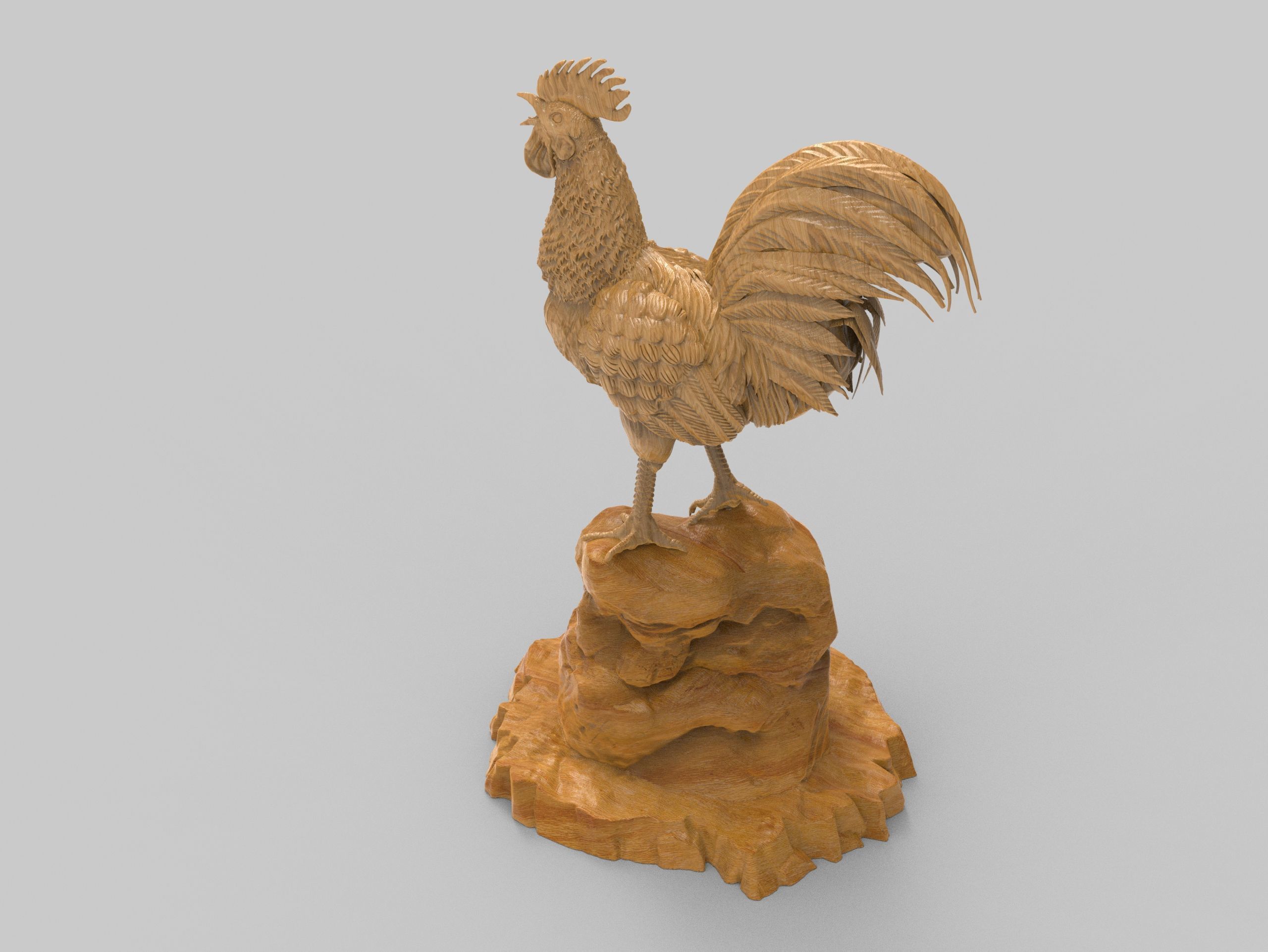 Rooster Statue 3D Print model 3D print model_39