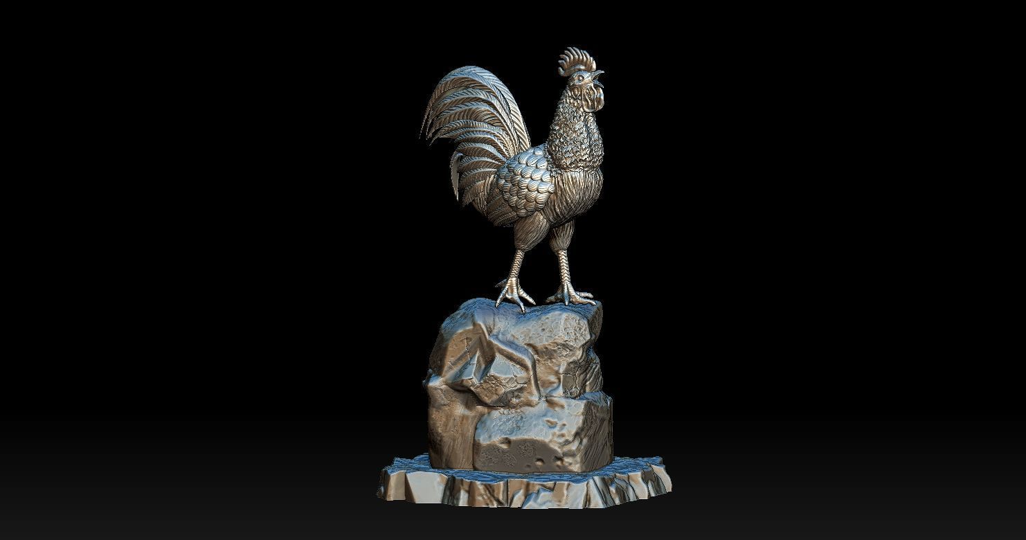 Rooster Statue 3D Print model 3D print model_2