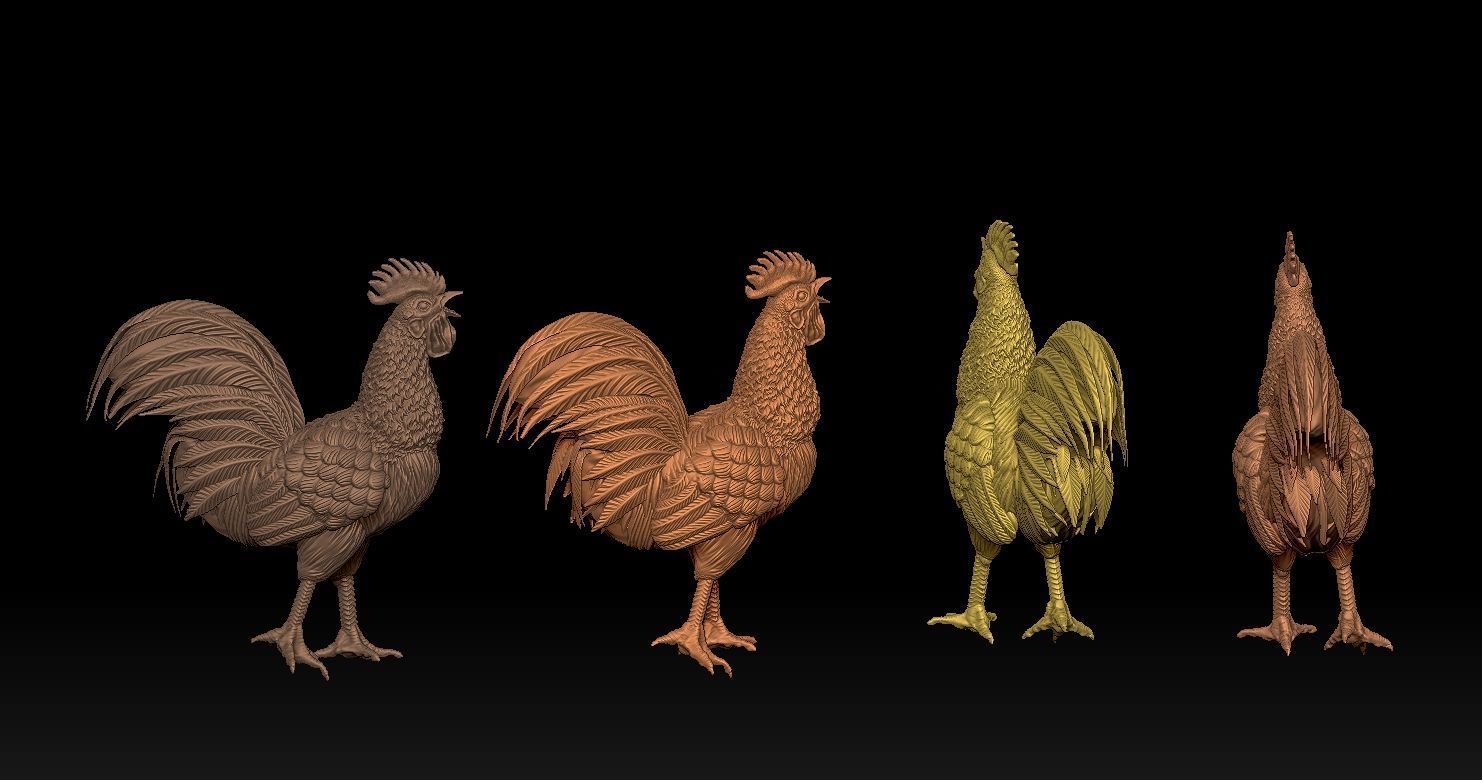 Rooster Statue 3D Print model 3D print model_4