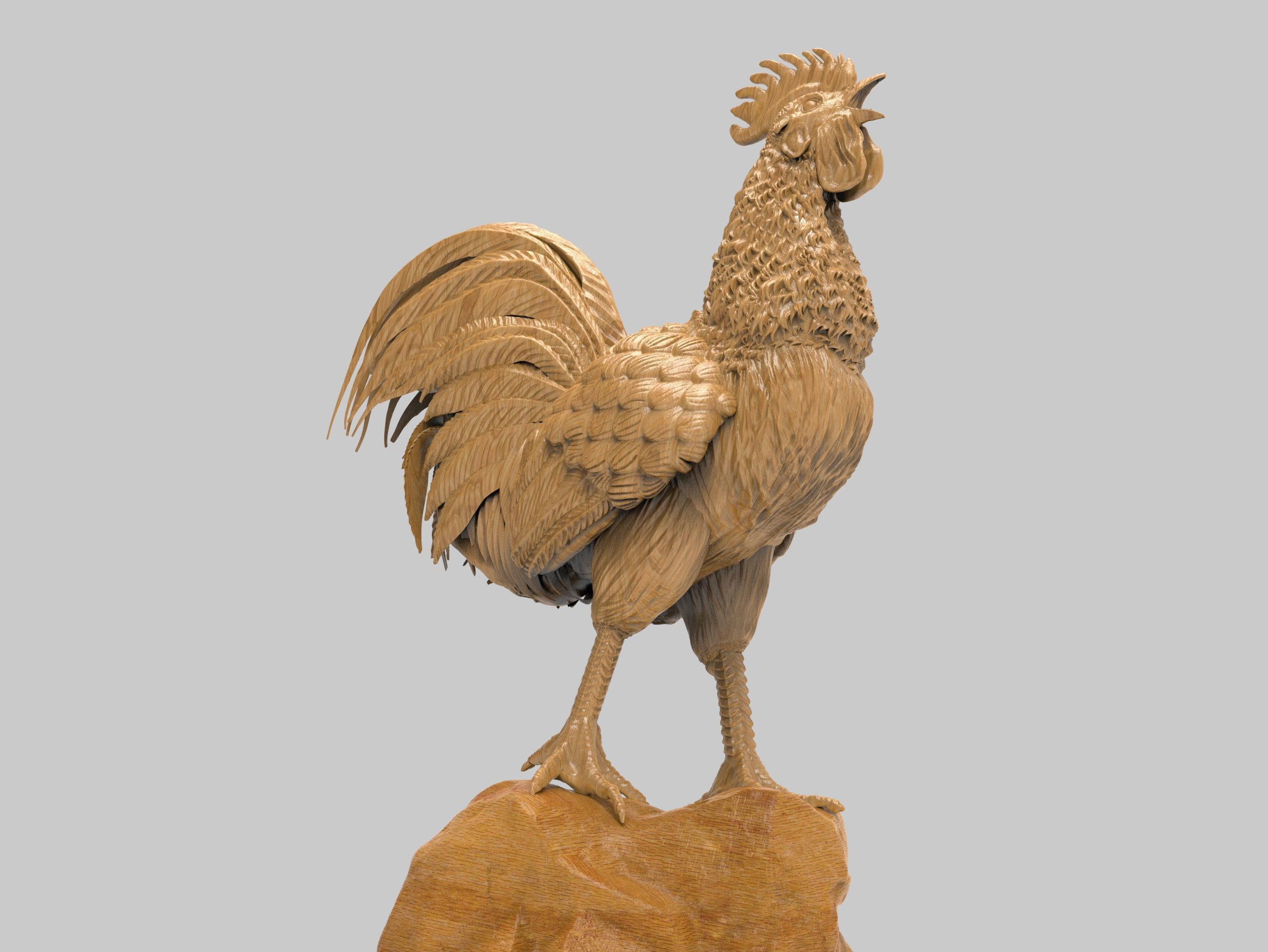 Rooster Statue 3D Print model 3D print model_3