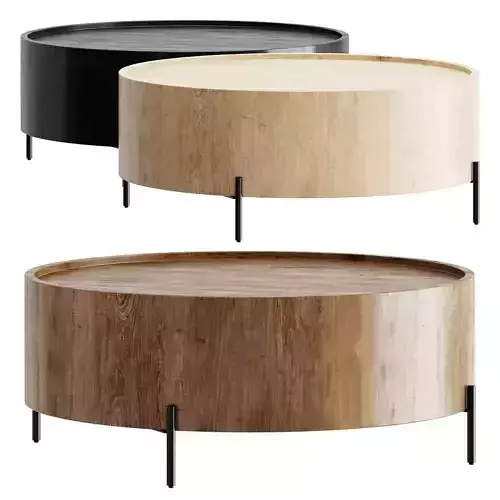 Lunas Drum Coffee Table - Caramel Guanacaste