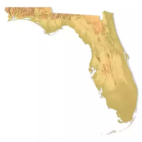 Florida Topographic Map STL Model 3D print model