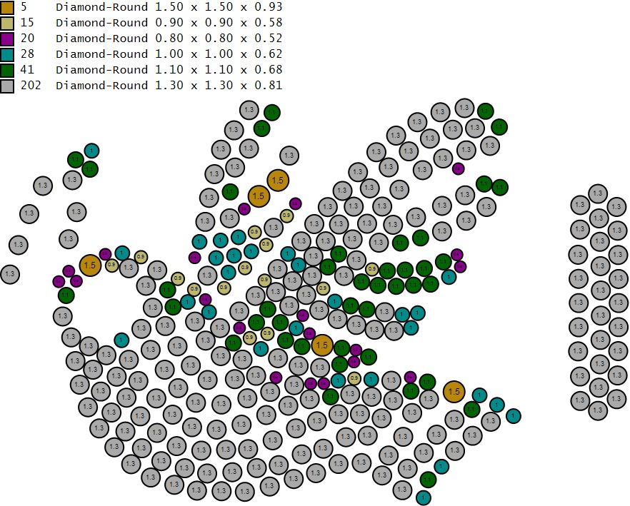 Custom Dove of Peace Emoji Diamond Pendant - Dove Emoji 1in 3D print model_15
