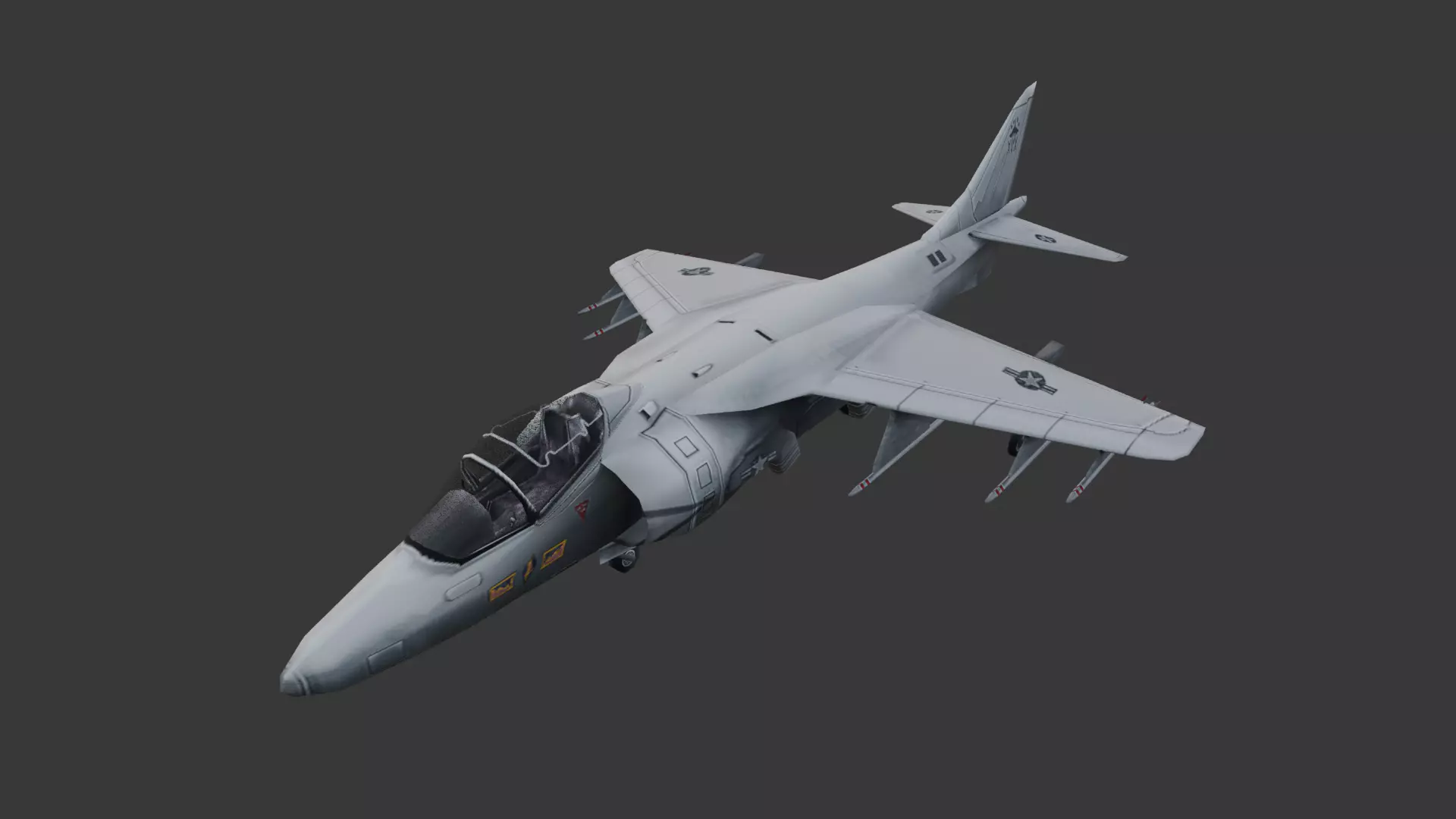 Harrier Jump Jet Low Poly Low-poly 3D model_0