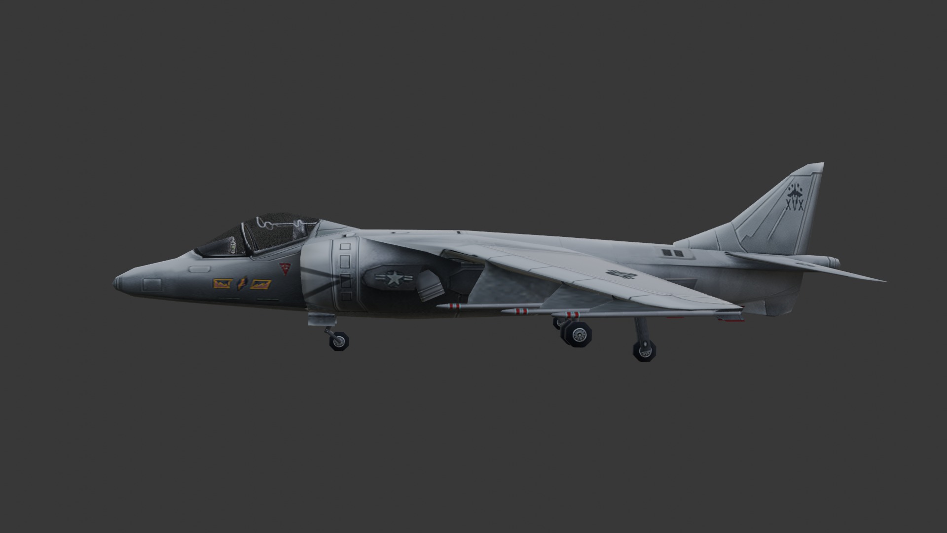 Harrier Jump Jet Low Poly Low-poly 3D model_1