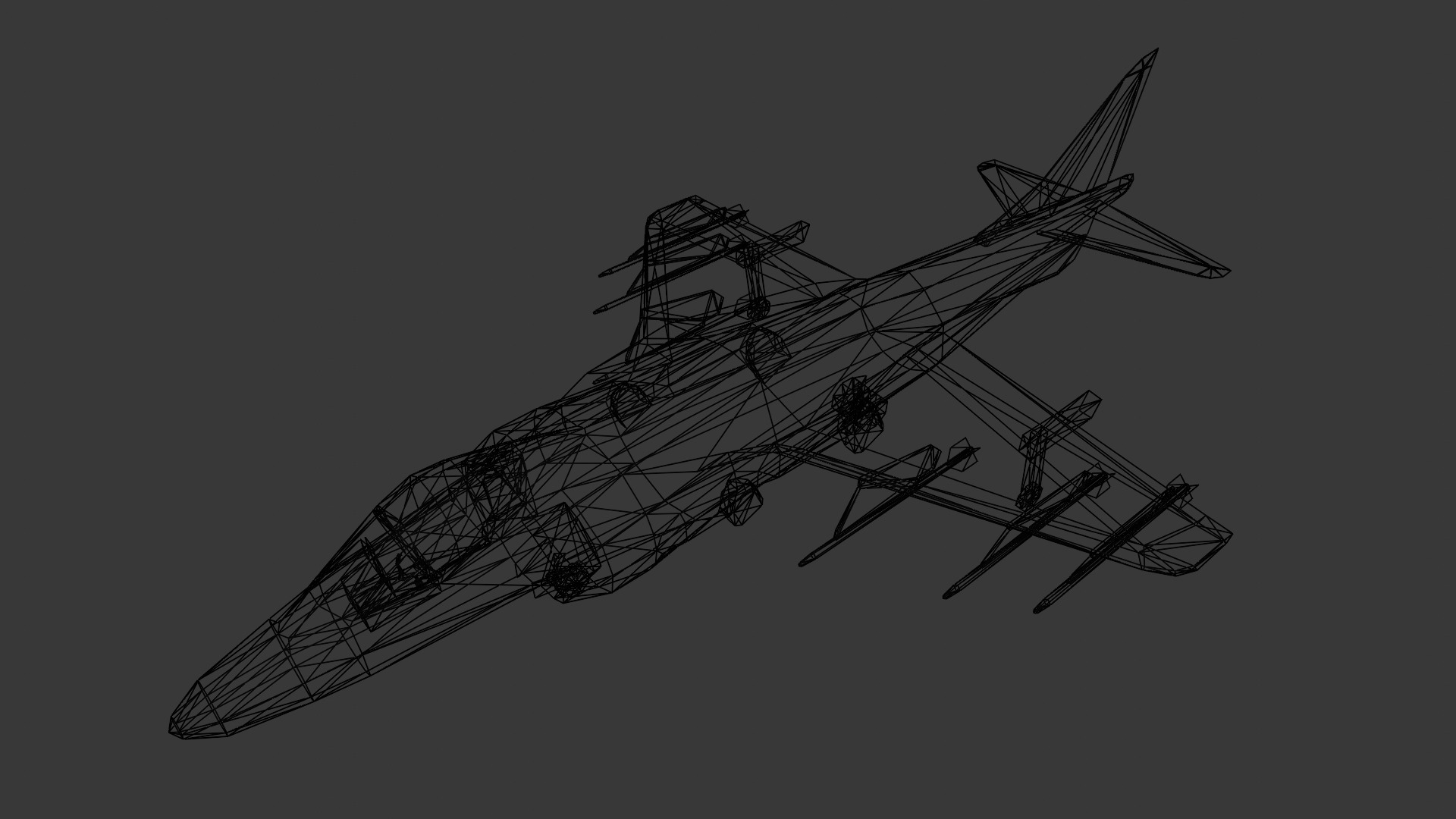 Harrier Jump Jet Low Poly Low-poly 3D model_5