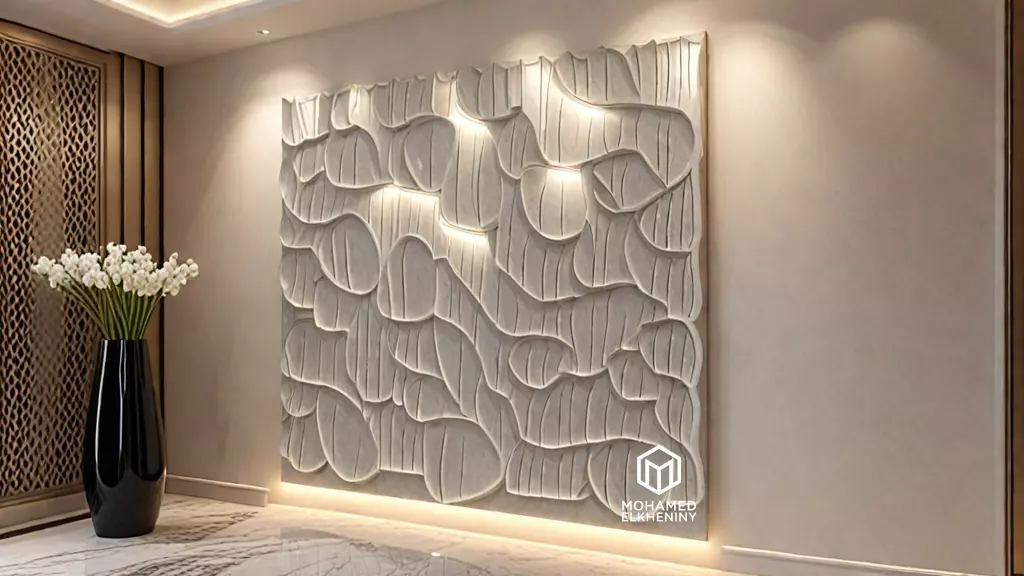 modern panel wall decor set wall relief mural CNC 78 3D model