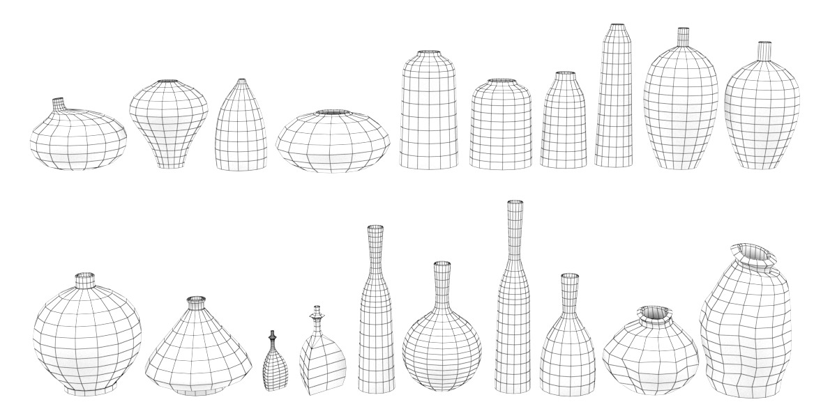 Decorative vase vol 04 Low-poly 3D model_5