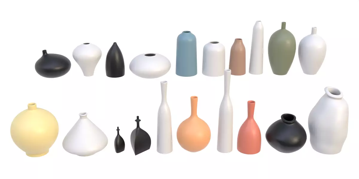 Decorative vase vol 04 Low-poly 3D model_0