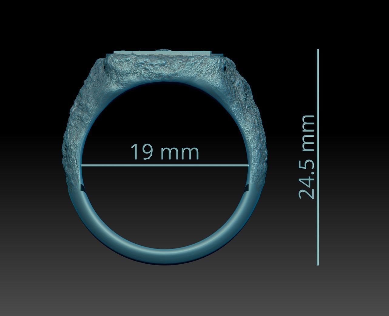 Vitruvian Man Signet Ring Leonardo Davinci 3D print model_10