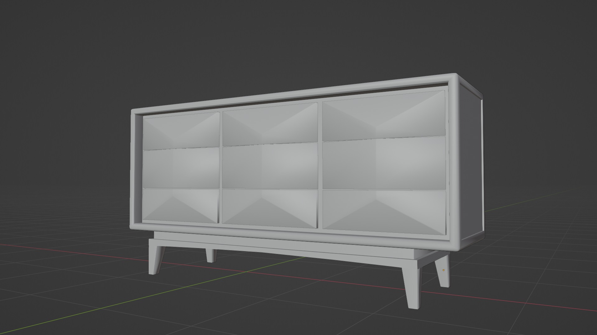 Wooden Cupboard Retro Design  Low-poly 3D model_5