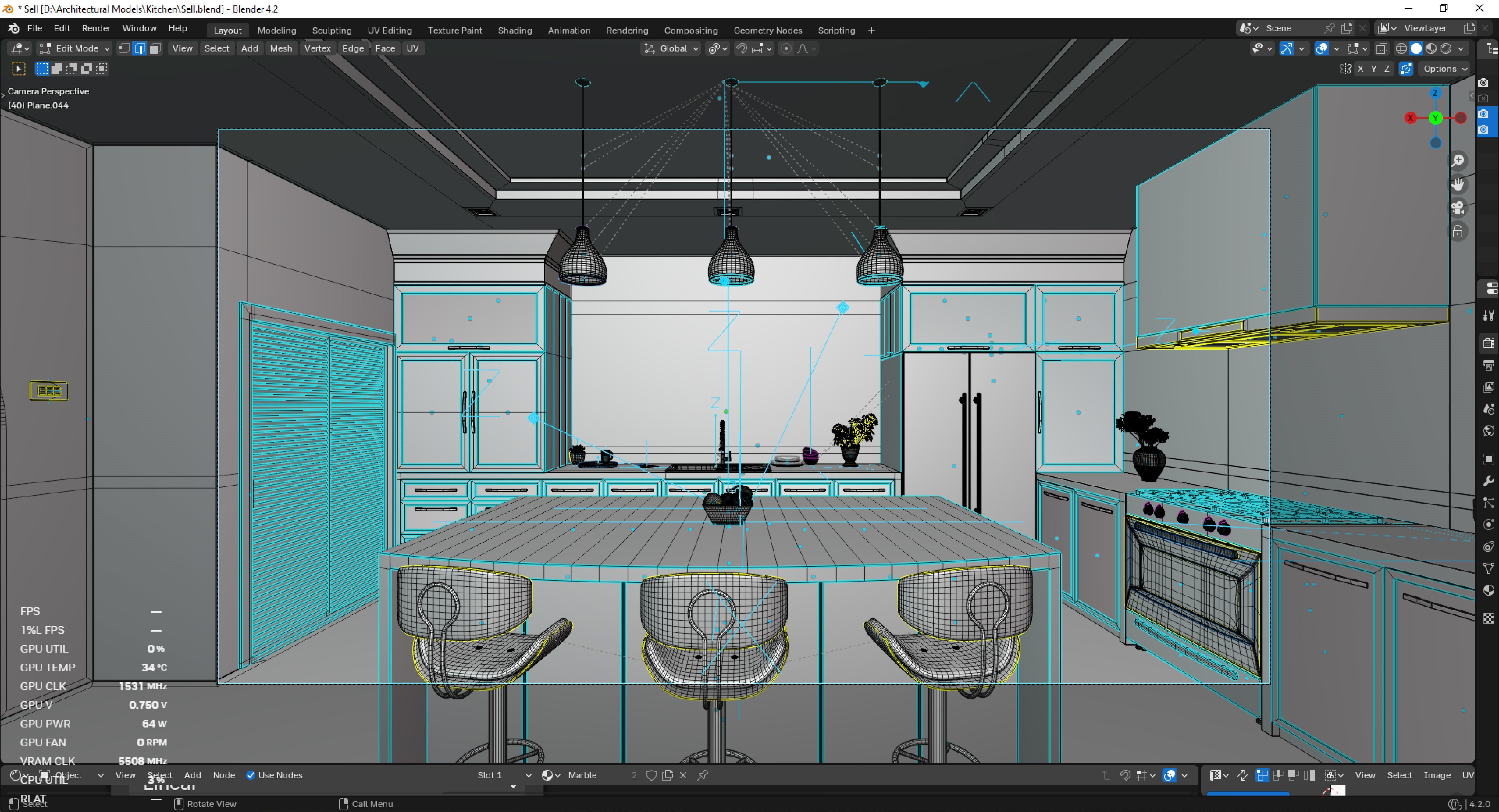 Modern Kitchen Free 3D model_5
