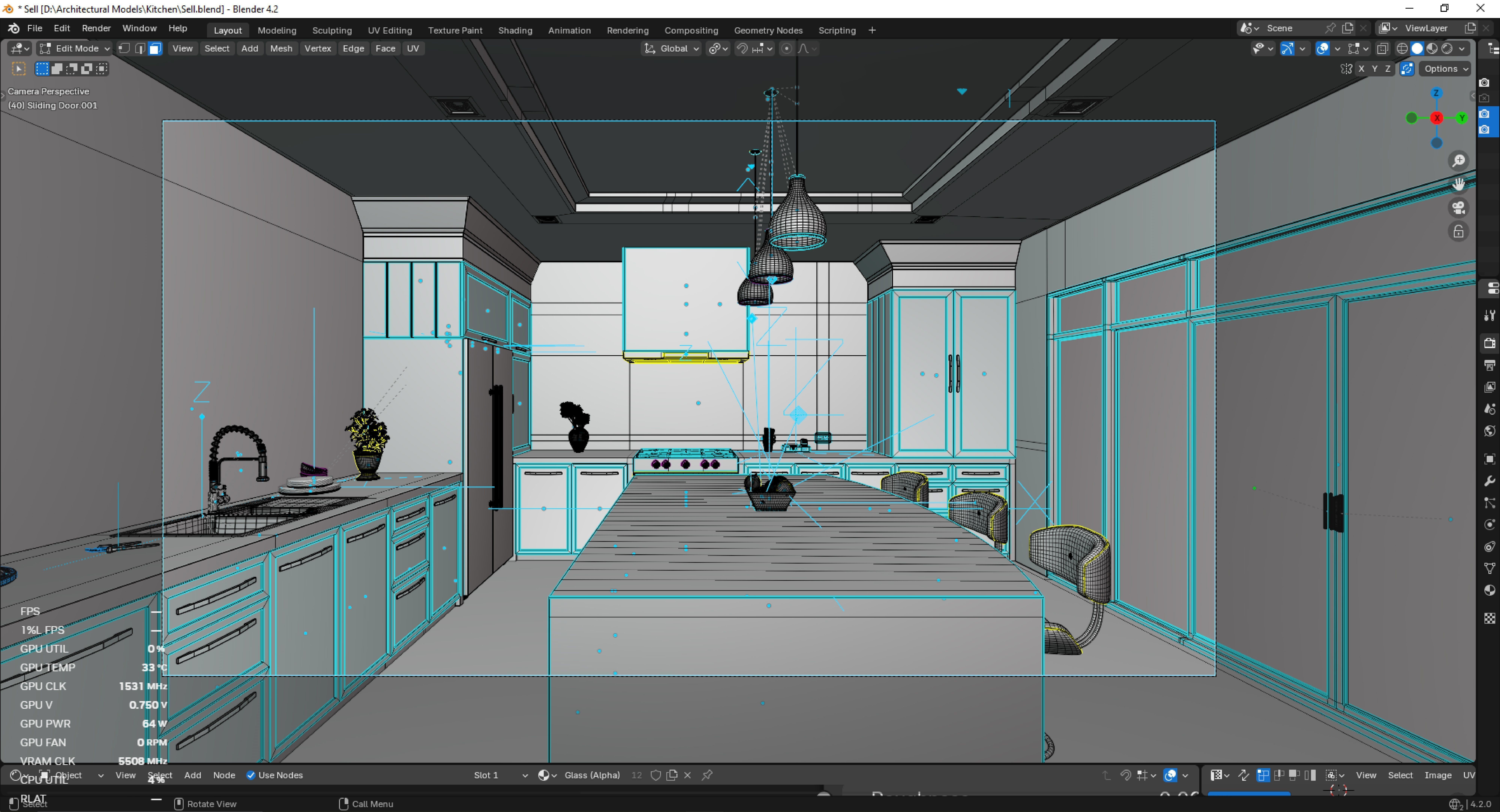 Modern Kitchen Free 3D model_4