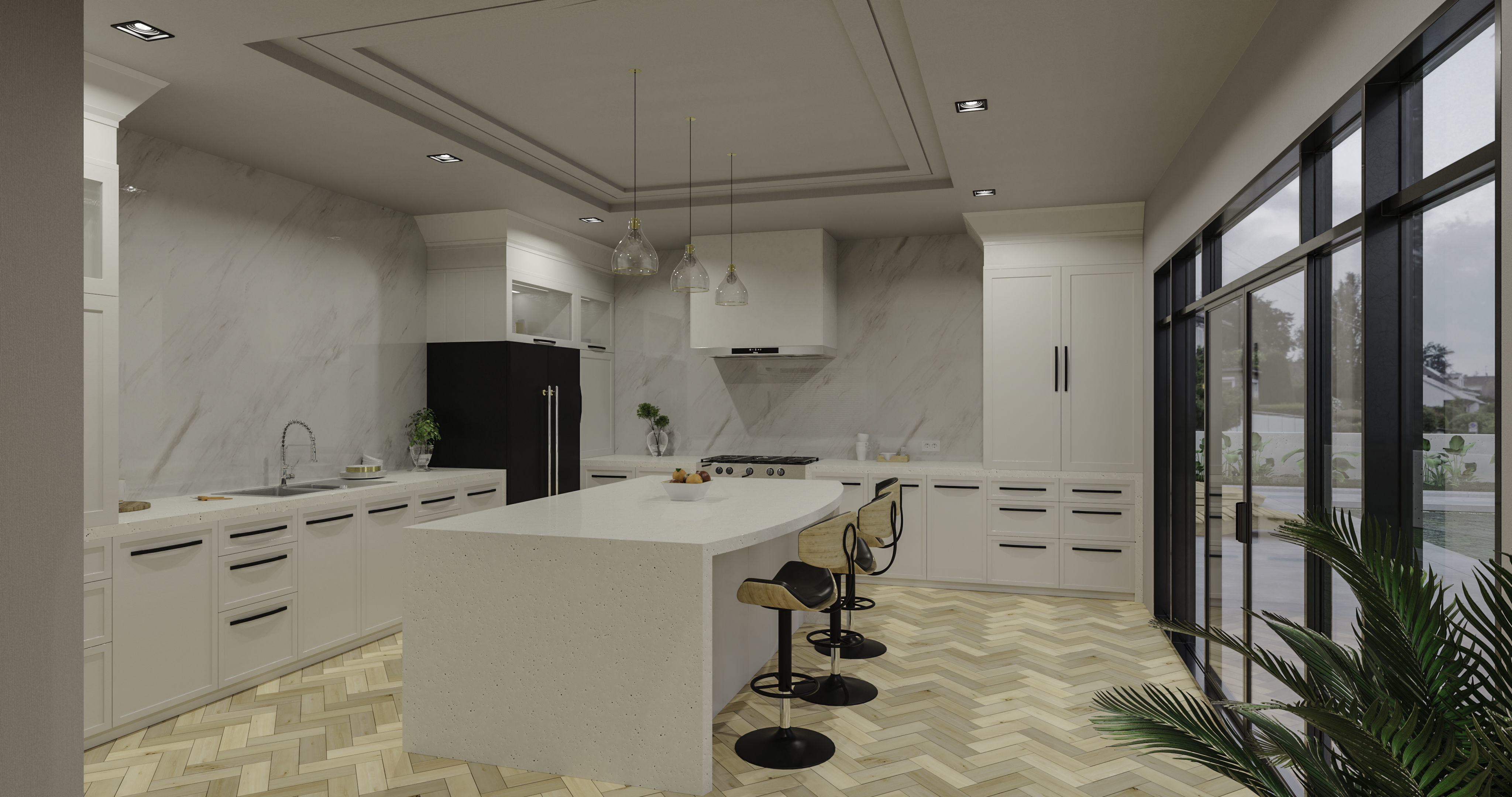 Modern Kitchen Free 3D model_1