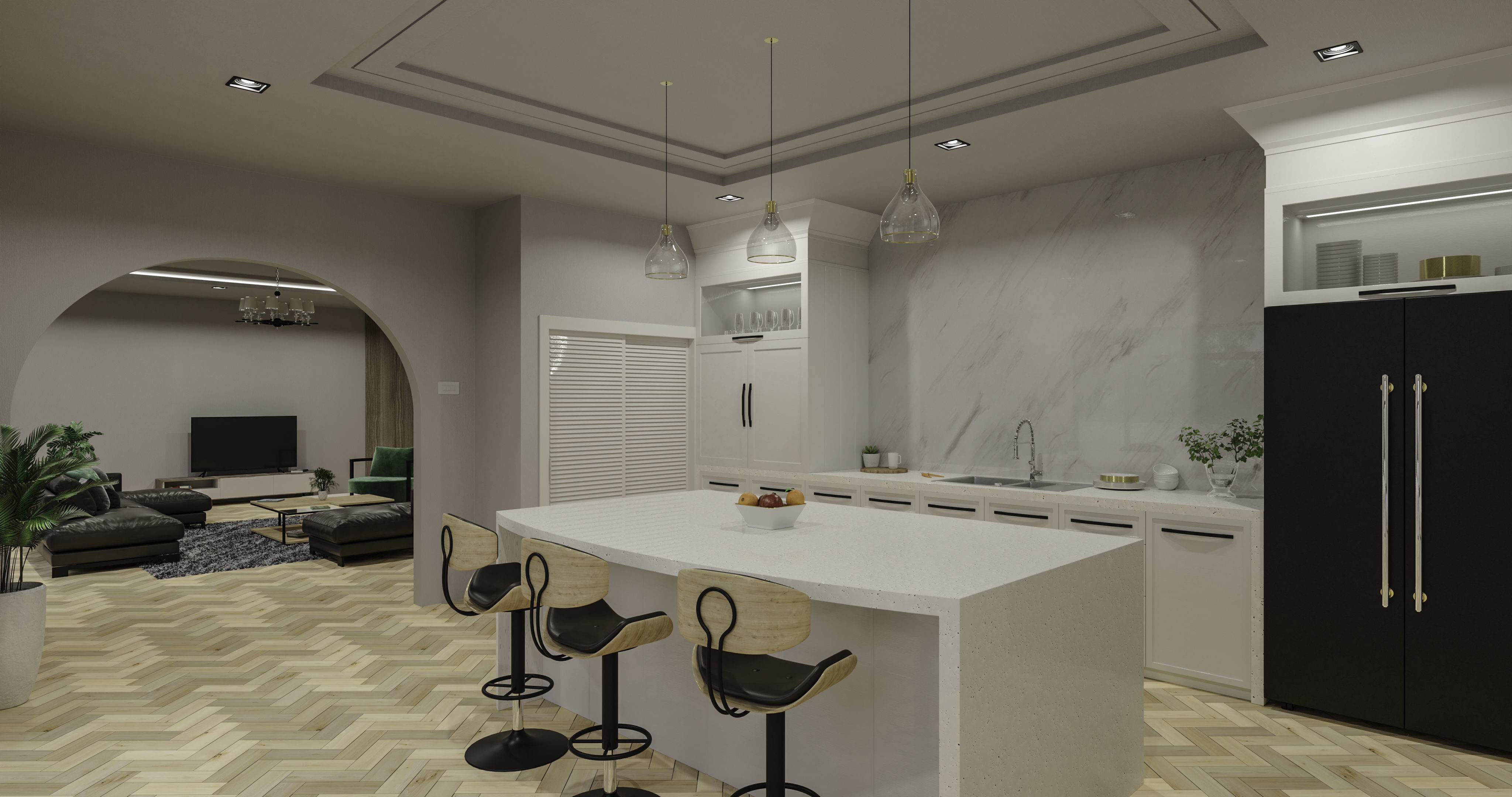 Modern Kitchen Free 3D model_3