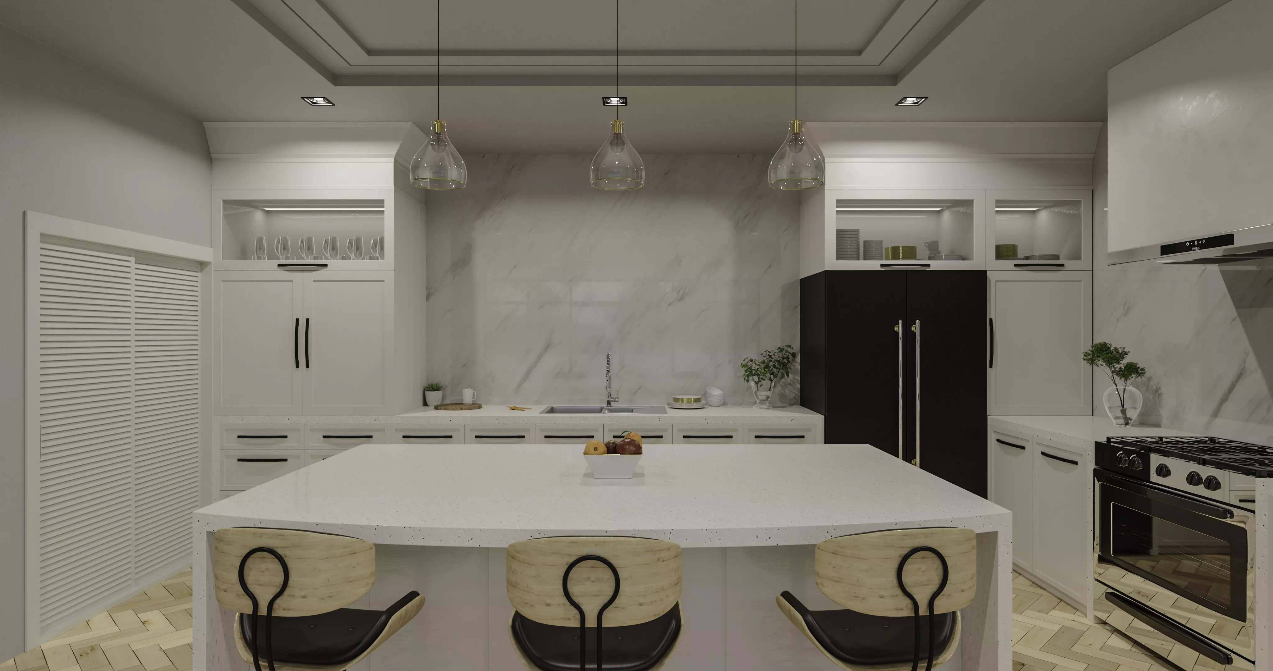 Modern Kitchen Free 3D model_0